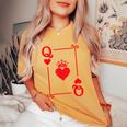 Queen Hearts Card Costume Playing Cards Queen Of Hearts Women's Oversized Comfort T-Shirt Yam