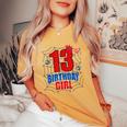 Spider Web Thirn 13 Years Old It's My 13Th Birthday Girl Women's Oversized Comfort T-Shirt Yam