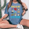 This Is My 80S Costume 1980S Party 80'S Outfit Women Women's Oversized Comfort T-Shirt Blue Jean