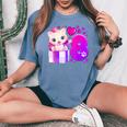 8° Compleanno Ragazza Di 8 Anni Gatto Numero 8 T-shirt comoda oversize da donna Blue Jean
