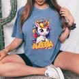 Alessia Bellissimo Nome Di Ragazza Con Un Unicorno T-shirt comoda oversize da donna Blue Jean
