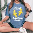 Banana Lover Camicia Con Scritta This Is My Crazy Banana T-shirt comoda oversize da donna Blue Jean