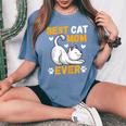 Best Cat Mom Ever Gatos Divertidos Regalos Mama De Gato Camiseta extragrande cómoda para mujer Blue Jean
