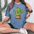 Cactus Inaso Di Fiori Con Pollice Up Costume T-shirt comoda oversize da donna Blue Jean