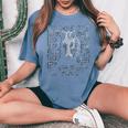 Cavallo Mandala Animale Zoo Opera D'arte Cavallo T-shirt comoda oversize da donna Blue Jean