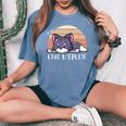 Chat M'épuise Chat Humour Homme Drôle Chaton T-shirt oversize confortable pour femme Blue Jean
