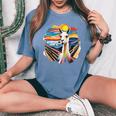 Cotopaxi Llama The Scream Dipinto Divertente Ecuador Souvenir T-shirt comoda oversize da donna Blue Jean