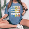 Divertenti Con Frasi Ironiche E Sarcastiche Aperitivo T-shirt comoda oversize da donna Blue Jean