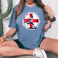 Donna Inghilterra Giocatore Ragazzo Bambino Uomo Giovani Donne Inghilterra Con Collo A T-shirt comoda oversize da donna Blue Jean