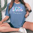 Ecse Team Groovy Back To School Cute Teachers Girl Women's Oversized Comfort T-Shirt Blue Jean