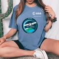 Esa European Space Agency Missione Sentinel-1 Patch T-shirt comoda oversize da donna Blue Jean