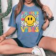 First Day Of School Fifth Grade Vibes Smiles Back To School Women's Oversized Comfort T-Shirt Blue Jean