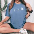 -Élo D'intérieur Ekg Line Heartbeat T-shirt oversize confortable pour femme Blue Jean