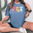 Patient Care Tech Groovy Pct Patient Care Technician Women's Oversized Comfort T-Shirt Blue Jean