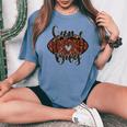 Game Day Football Touchdown Season Vintage Gameday Women's Oversized Comfort T-Shirt Blue Jean