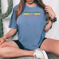 Heartbeat Pulse Mountains Ekg Randonnée Cadeau Rétrointage T-shirt oversize confortable pour femme Blue Jean
