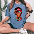 Jolie Fille Africaine Style Afro T-shirt oversize confortable pour femme Blue Jean