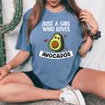 Just A Girl Who Loves Avocadosegan Costume Da Avocado T-shirt comoda oversize da donna Blue Jean