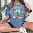Kinda Busy Being A Goat Mom Citazione Capra Farmer Animal T-shirt comoda oversize da donna Blue Jean