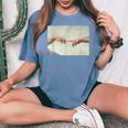 La Creazione Di Adamo Michelangelo Buonarroti Donne E Uomini T-shirt comoda oversize da donna Blue Jean