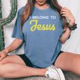Minimal Christian I Belong To Jesus T-shirt comoda oversize da donna Blue Jean