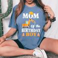 Mom Of The Birthday Boy Construction Boy's Birthday Party Women's Oversized Comfort T-Shirt Blue Jean