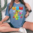 Mom And Dad Birthday Boy Dinosaur Family Matching Women's Oversized Comfort T-Shirt Blue Jean
