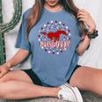 Mustangs School Spirit Football Mom Mustang Pride Teacher Women's Oversized Comfort T-Shirt Blue Jean