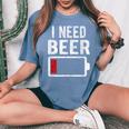 I Need Beer Bière Drôle Drink Drinking intage T-shirt oversize confortable pour femme Blue Jean