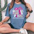 In October We Wear Pink Breast Cancer Awareness Girl Women's Oversized Comfort T-Shirt Blue Jean