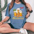 Oktoberfest 2024 Oktoberfest 2024 Costume Cuello Camiseta extragrande cómoda para mujer Blue Jean