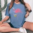 Oreilles De Lapin Mignon Flamingo Rose Chasse Aux Œufs De T-shirt oversize confortable pour femme Blue Jean