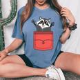 Panda Della Spazzatura Amante Dei Procioni Taschino Procione T-shirt comoda oversize da donna Blue Jean