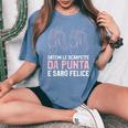 Ragazza Danza Classica Balletto Ballerina T-shirt comoda oversize da donna Blue Jean