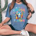 Ready To Crush 1St Grade Back To School 1St Grade Cat Kitten T-shirt comoda oversize da donna Blue Jean