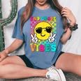 Second Grade Vibes Smile Face Back To School Second Grade Women's Oversized Comfort T-Shirt Blue Jean