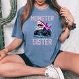 Shark Monster Truck Sister Monster Truck Are My Jam Truck Women's Oversized Comfort T-Shirt Blue Jean
