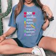 Soy Maestra De Español Spanish Teacher Bilingual Teacher Women's Oversized Comfort T-Shirt Blue Jean