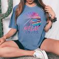Style Esthétiqueaporwave Japanese Relax Kanji T-shirt oversize confortable pour femme Blue Jean