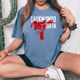 Taekwondo Niñas Es Estudiantes Artes Marciales Camiseta extragrande cómoda para mujer Blue Jean
