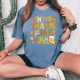 In My Thankful Era Retro Groovy Thanksgiving Women Women's Oversized Comfort T-Shirt Blue Jean