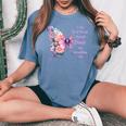 I Can Do All Things Through Christ Pretty Butterfly Women's Oversized Comfort T-Shirt Blue Jean