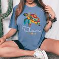Tulum Mexico Sea Turtle Tulum Women's Oversized Comfort T-Shirt Blue Jean