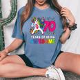 Unicorno Regalo Di Compleanno Per Donne Di 70 Anni T-shirt comoda oversize da donna Blue Jean