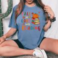 Fall In Love With Reading Autumn Thanksgiving Teacher Women's Oversized Comfort T-Shirt Mustard