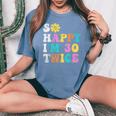 Groovy So Happy I'm Thirty 30 Twice Sixtieth 60Th Birthday Women's Oversized Comfort T-Shirt Mustard