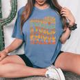 Public Education Never Underestimate A Public School Teacher Women's Oversized Comfort T-Shirt Mustard