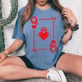 Queen Hearts Card Costume Playing Cards Queen Of Hearts Women's Oversized Comfort T-Shirt Mustard