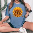 Sunflower Butterfly Floral Vintage Cool Graphic Women's Oversized Comfort T-Shirt Mustard