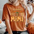 My Favorite Pumpkins Call Me Mimi Thanksgiving Fall Autumn Women's Oversized Comfort T-Shirt Crimson
